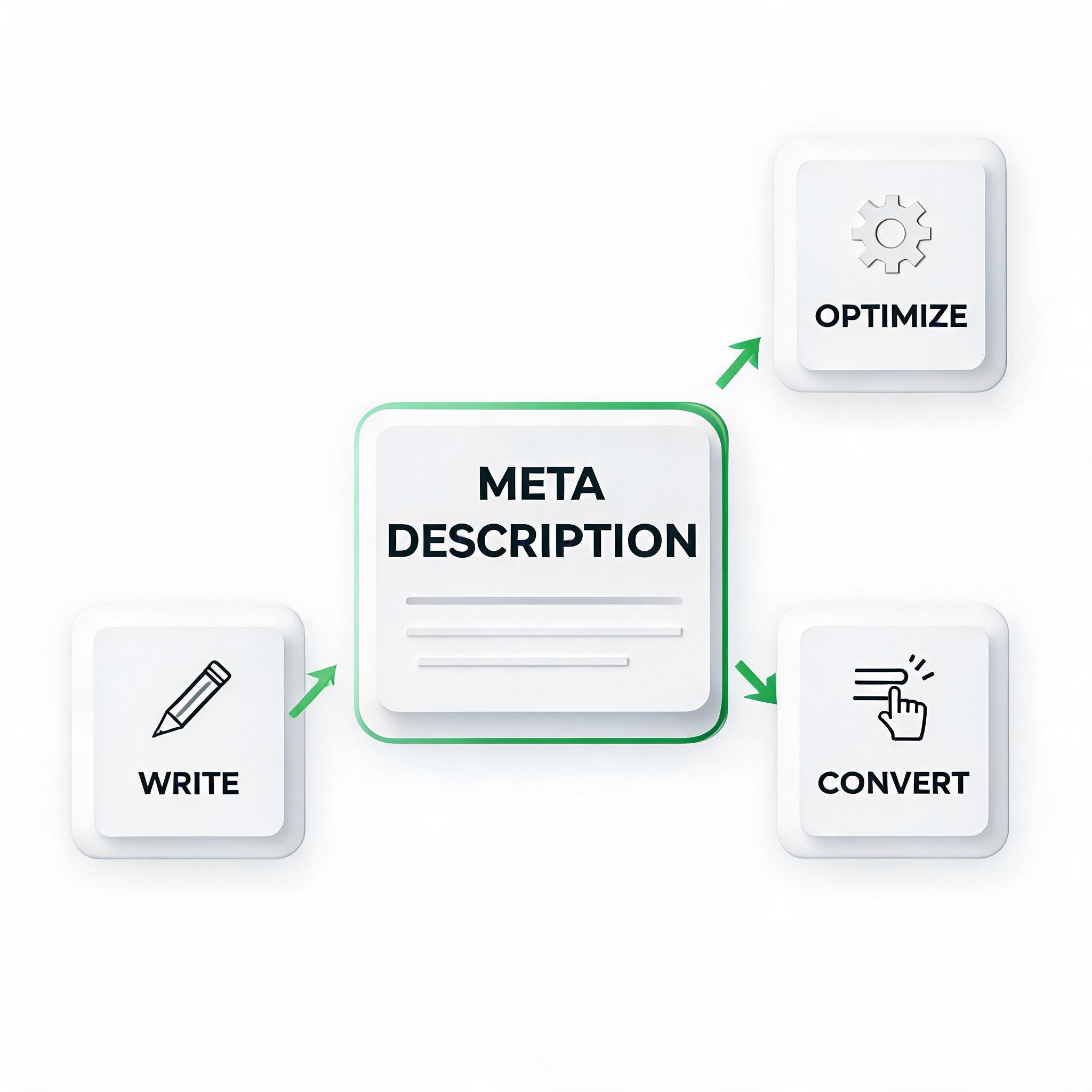 Meta Description Guide for SEO concept illustration