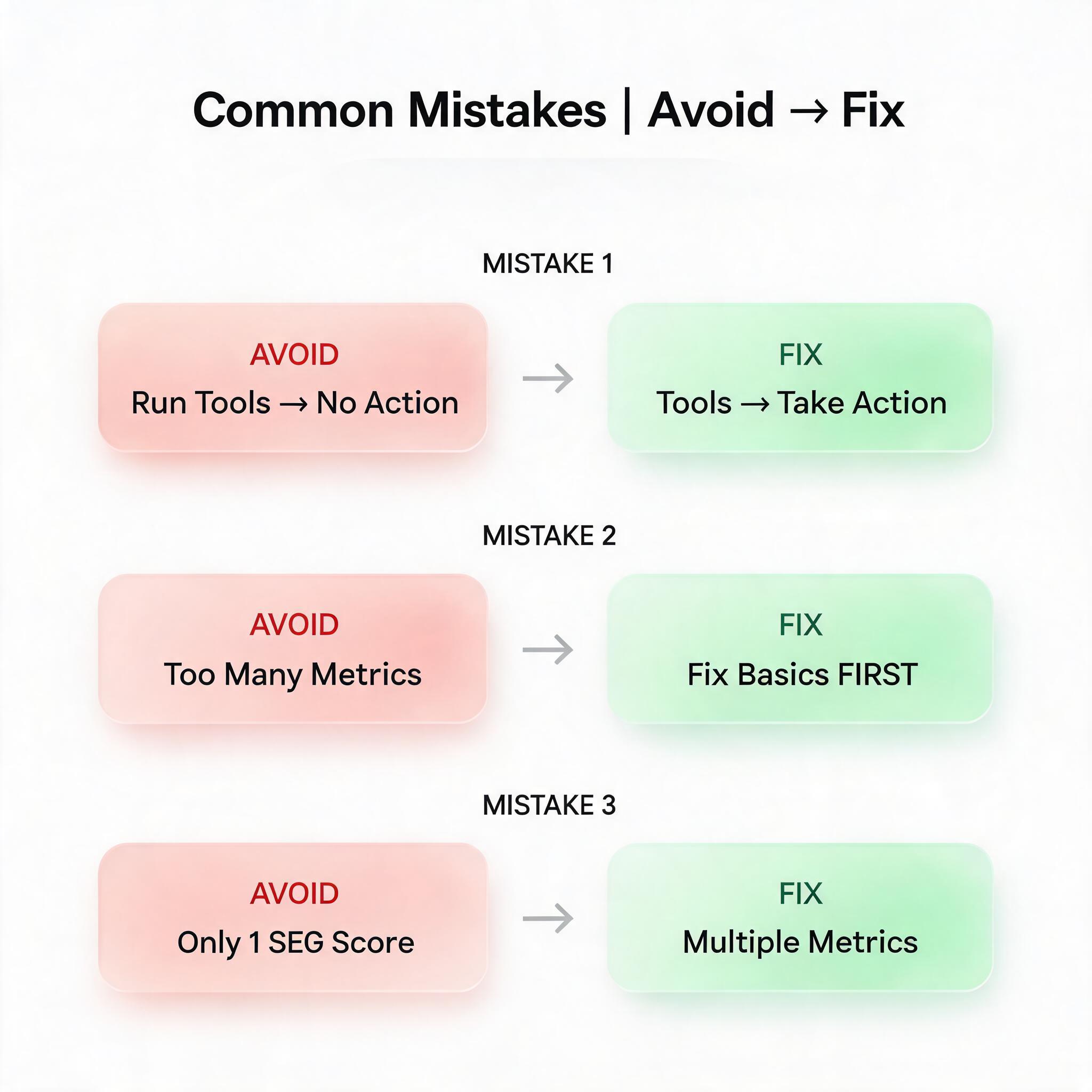 Free SEO Tools for Beginners common mistake illustration