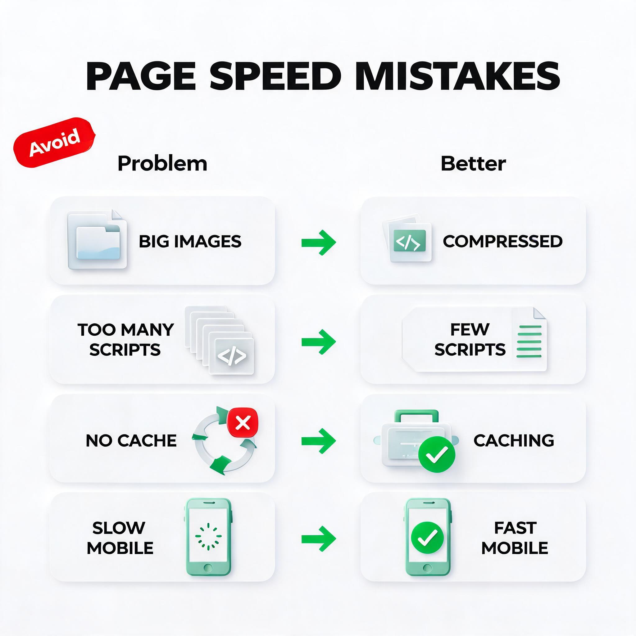 Page Speed and SEO: A Complete Guide common mistake illustration