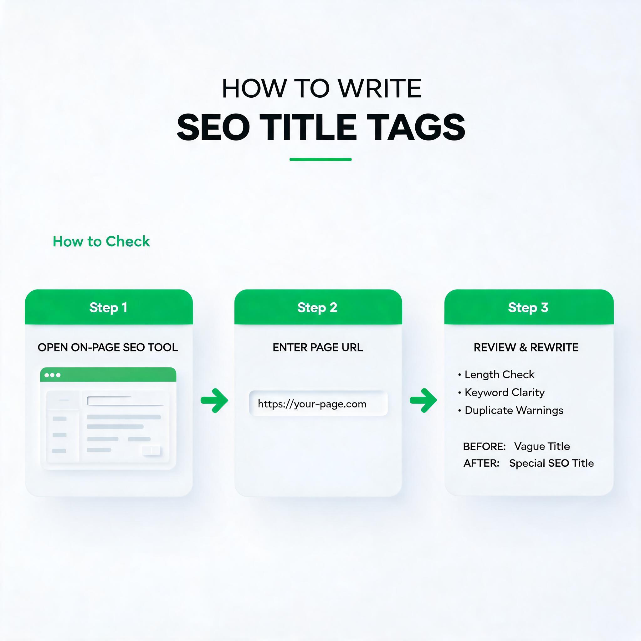 How to Write SEO Title Tags checking workflow