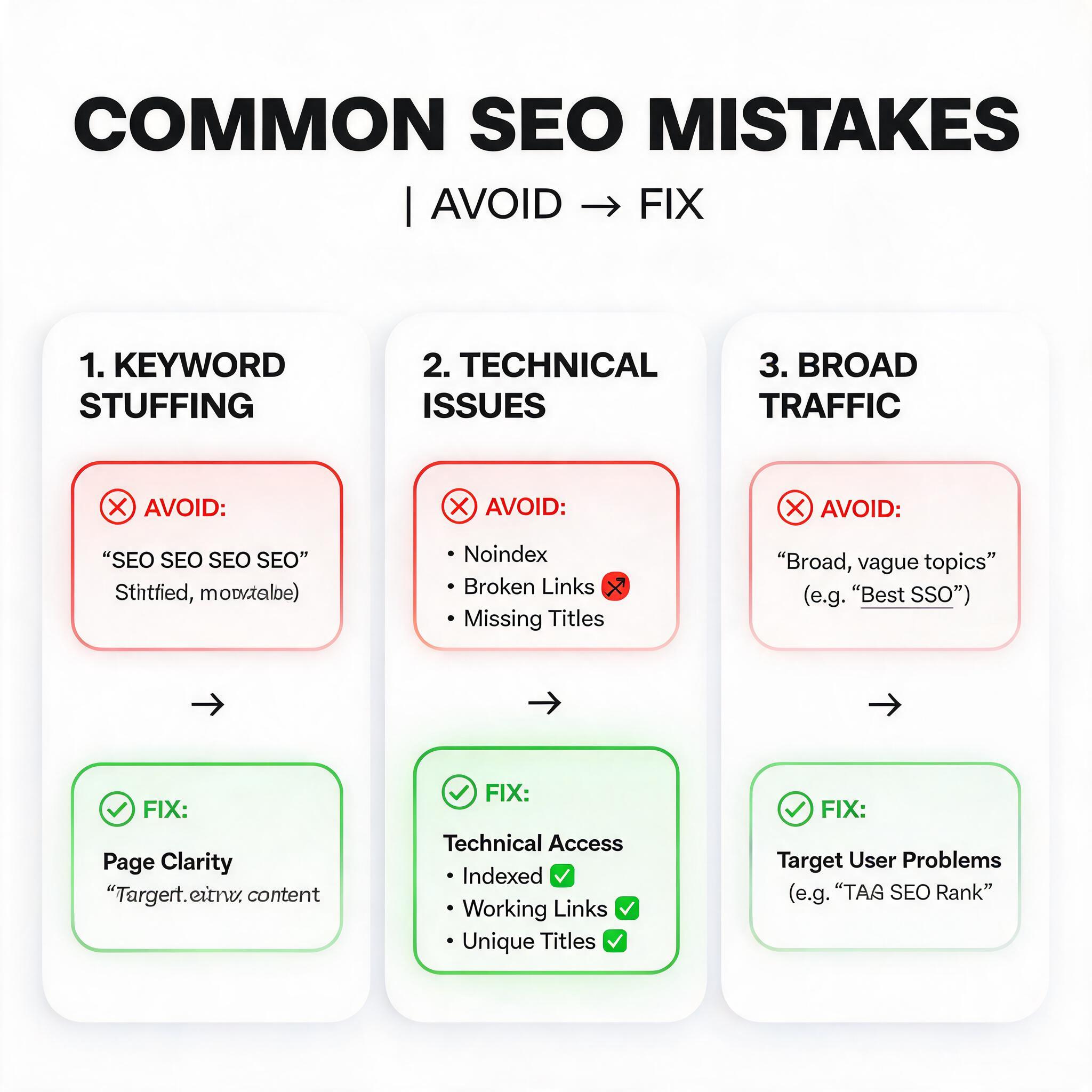 What Is SEO? A Beginner's Guide common mistake illustration