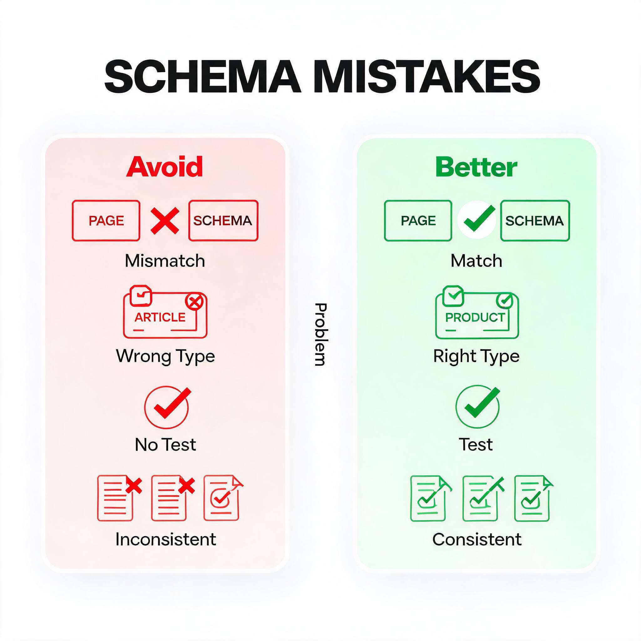 What Is Schema Markup? A Beginner's Guide to Structured Data common mistake illustration