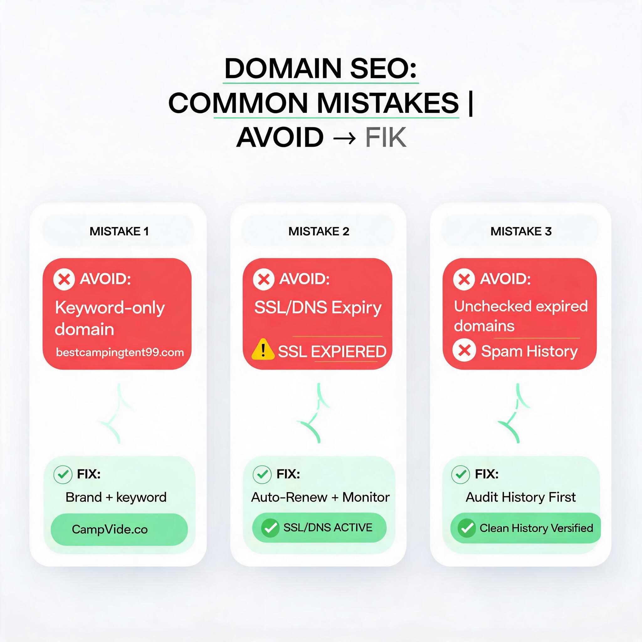 Domain SEO Basics common mistake illustration