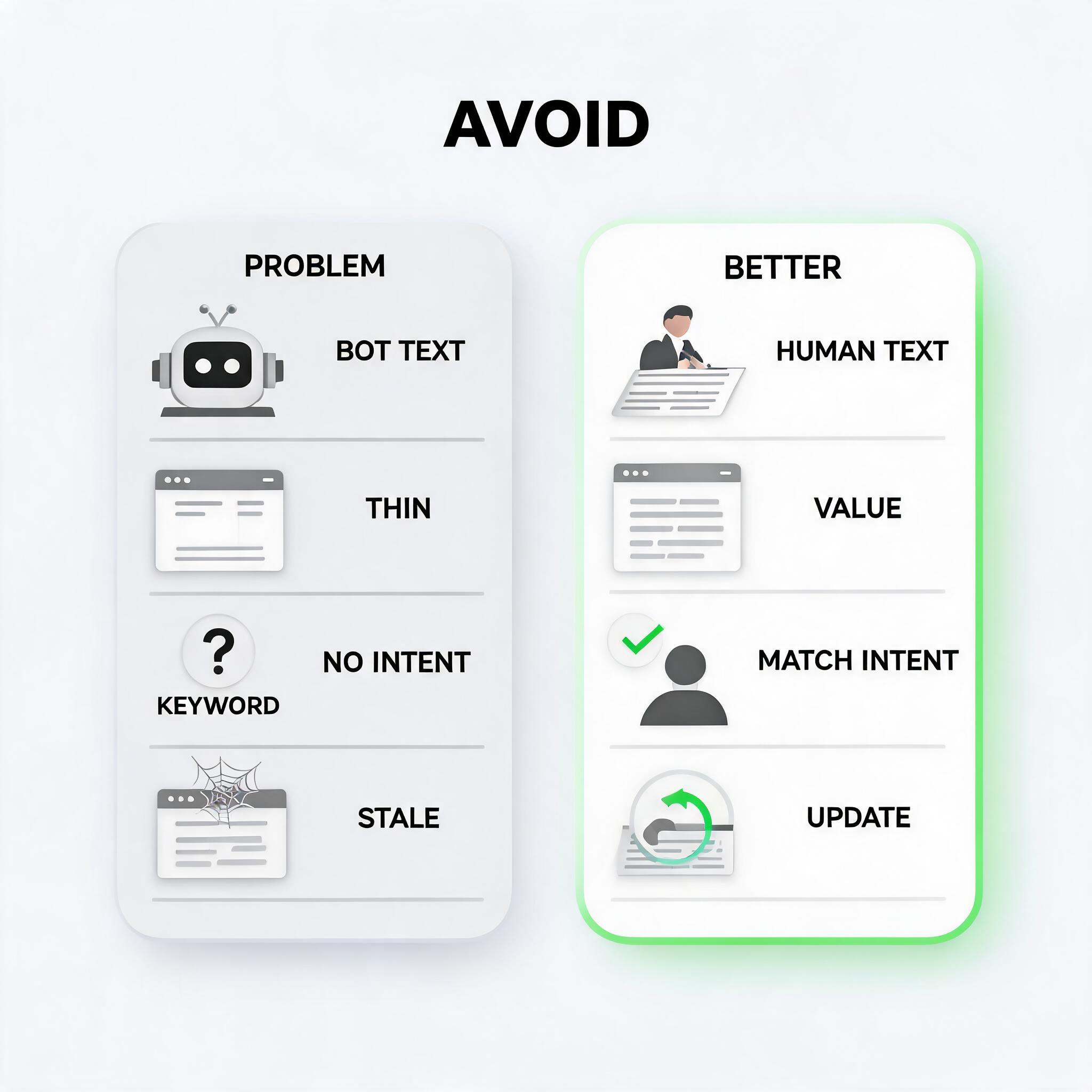 How to Write SEO Content That Ranks common mistake illustration