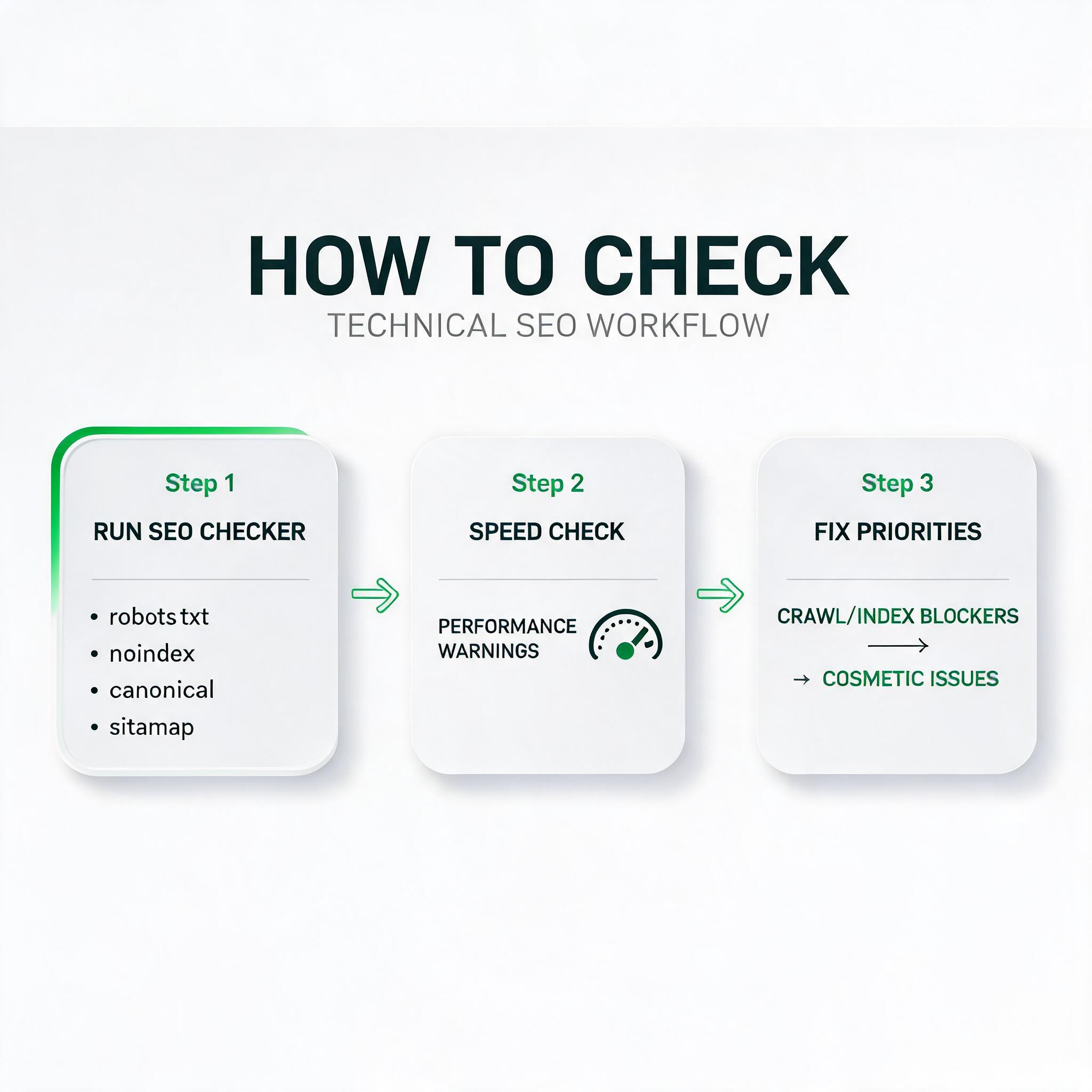 Technical SEO Basics checking workflow