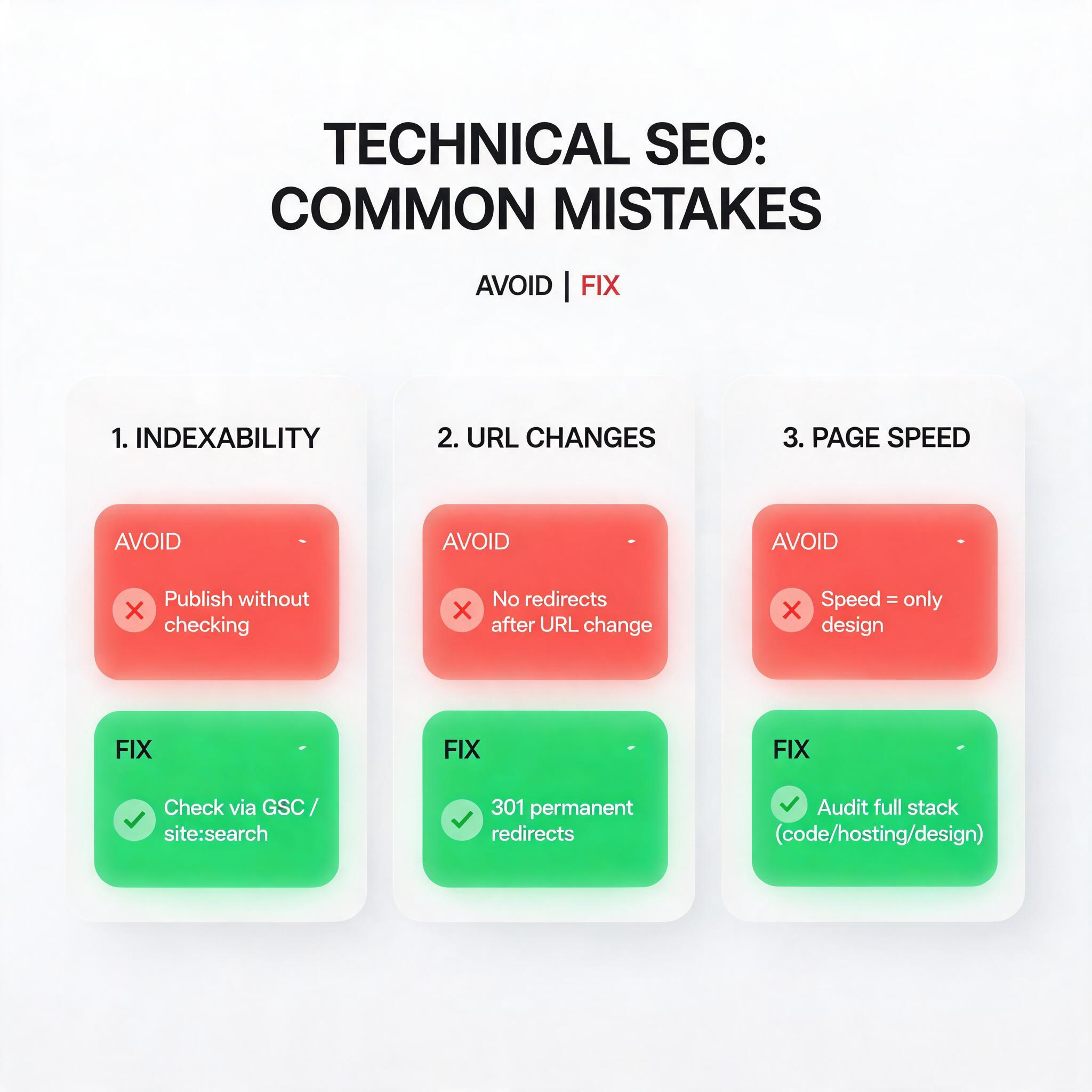 Technical SEO Basics common mistake illustration